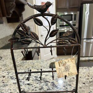 Sheffield Home Decorative Jewelry Holder Bird and Leaves Black/Bronze - NEW
